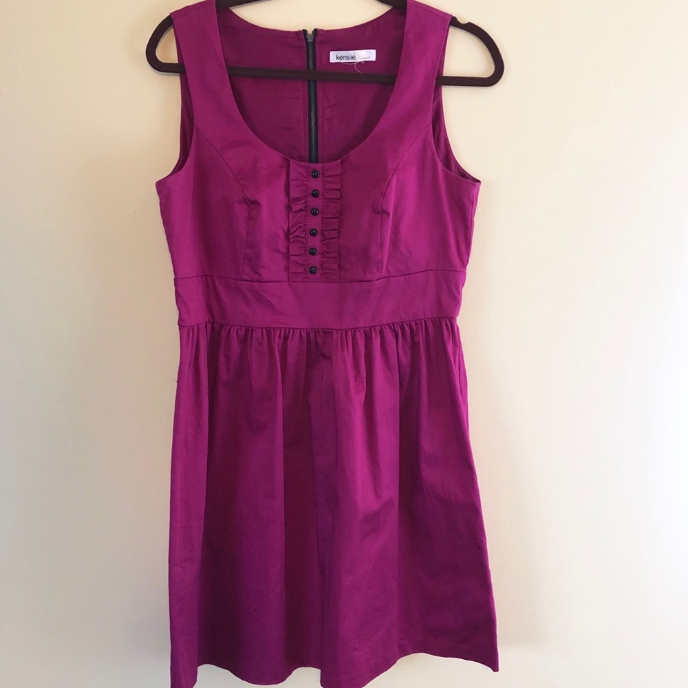 Kensie Dresses fuschia sleeveless ruffle dress